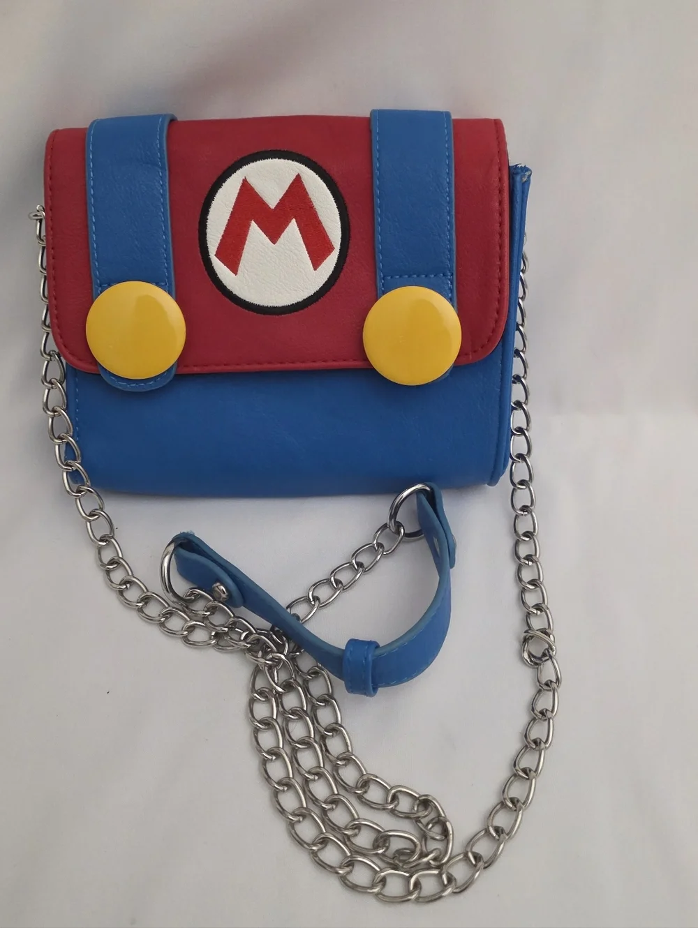 Nintendo Super Mario Crossbody Wristlet - Red & Blue Faux Leather w/ Buttons - Picture 5 of 8